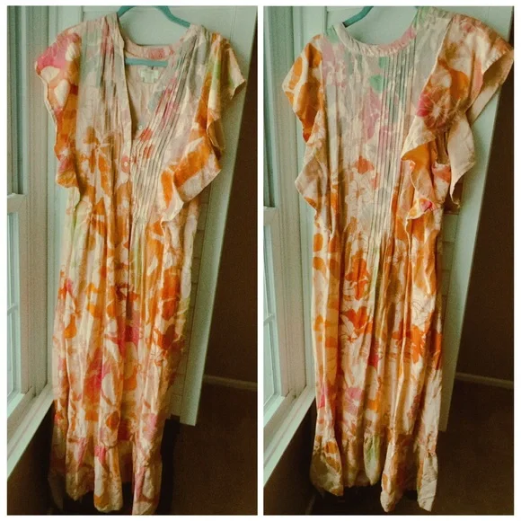 Anthropologie Maeve Cassandra dress
Size 1X (Generous fit) VGUC watercolor print - Picture 2 of 7